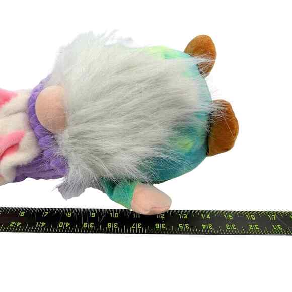 KaiSiYang Gnome 15" Plush Tye Dye Easter Spring Bunny Ears Purple Hat Dwarf - Picture 8 of 8